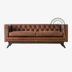 Mersey Rattan Leather Sofa - Image 2